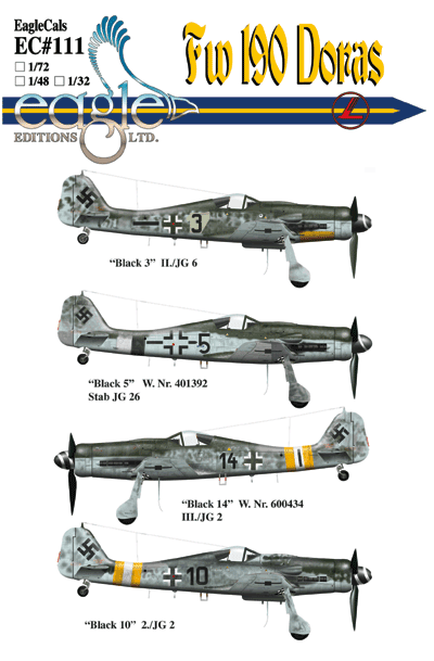 EagleCals #111-32 Fw 190 D-9s - Eagle Editions Ltd.