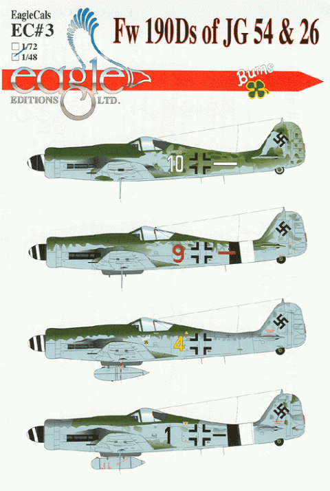 EagleCals #3-48 Fw 190 Ds Green Hearts-0