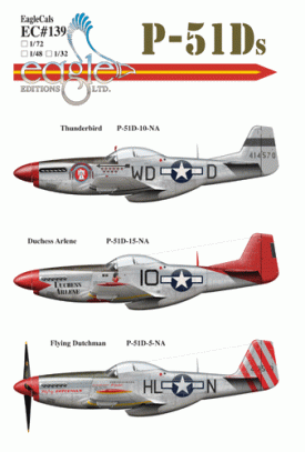 EagleCals Decals 1/32 NORTH AMERICAN P-51D MUSTANG Fighter Part 1