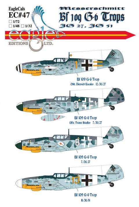 EagleCals #47-32 Bf 109 G-6 Trops-0