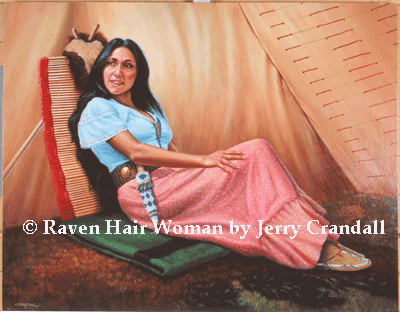 Raven Hair Woman oil by Jerry Crandall-0