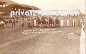 Cowgirl's Race Frontier Day Cheyenne RP postcard-0