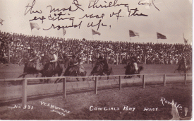 Cowgirl's Race Round Up RP postcard-0