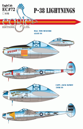 EagleCals #72-32 P-38 Lightnings-0