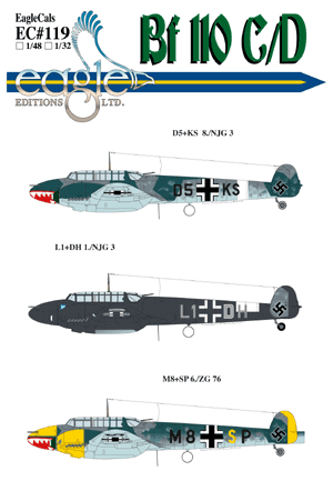 EagleCals #119-48 Bf 110 C/D-2135