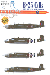 EagleCals #25-72 B-25 C/Ds 320 Dutch Squadron-0