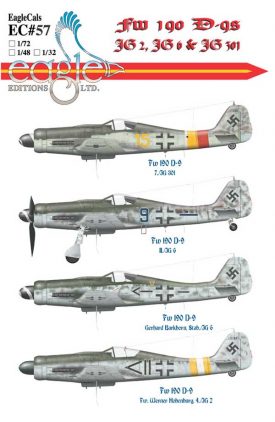 EagleCals Decals 1/72 FOCKE WULF Fw-190D DORA Fighter JG2 