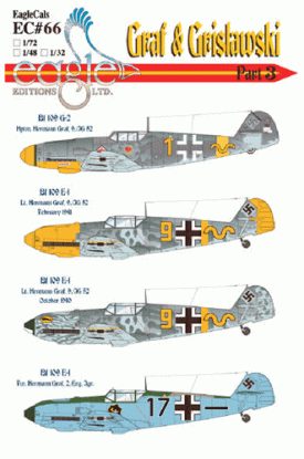 EagleCals #66-32 Bf 109 Es and Gs Graf & Grislawski-0