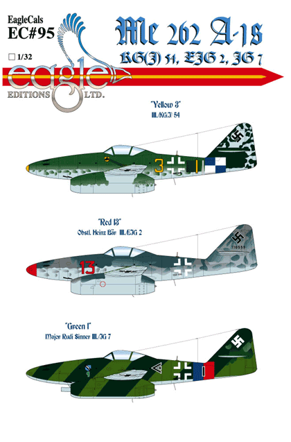 EagleCals #95-32 Me 262 A-1s-0