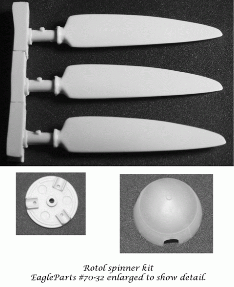 EagleParts #70-32 Spitfire Rotol Spinner and blades in 1/32nd -0