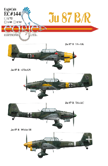 EagleCals #144-72 Ju 87 B/R Stukas-0