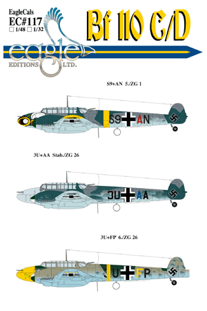 EagleCals #117 Bf 110 C/D Zerstorer -0