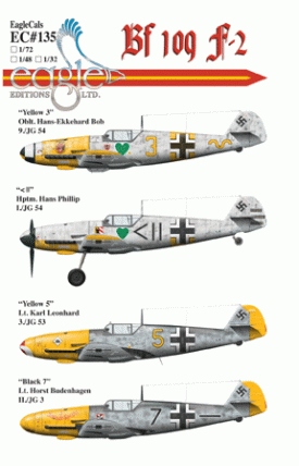 Details about   EagleCals Decals 1/32 MESSERSCHMITT Bf-109F-4 TROP Fighter Part 2 