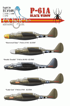 EagleCals #148-72 P-61A Black Widows-0