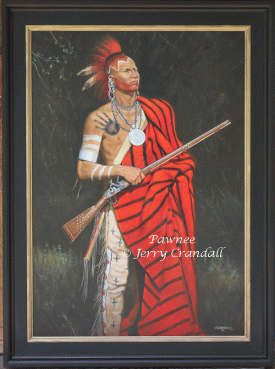 Pawnee original oil by Jerry Crandall-0