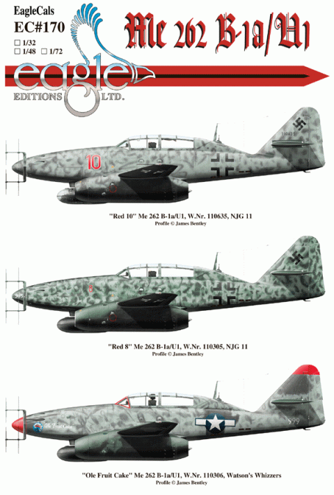 EagleCals #170 Me 262 B-1a/U1 in 32nd scale -0