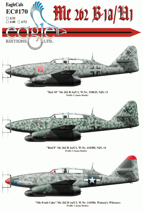 EagleCals #170 Me 262 B-1a/U1 in 48th scale -0