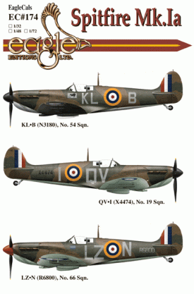 EagleCals #174-72 Supermarine Spitfire Mk 1 ~ Available end of April 2019-0