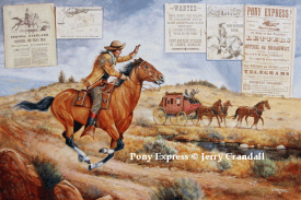 Pony Express original oil by Jerry Crandall-0