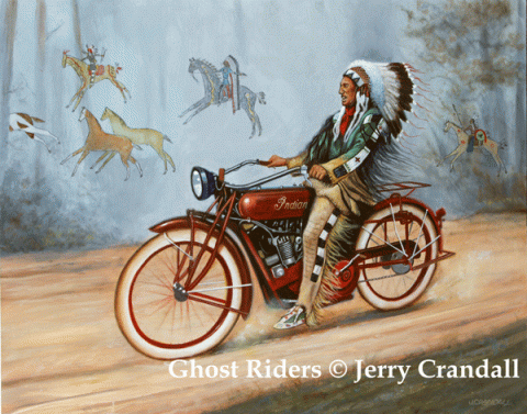 Ghost Riders original oil by Jerry Crandall-0