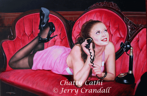 Chatty Cathi 24X36 oil Jerry Crandall