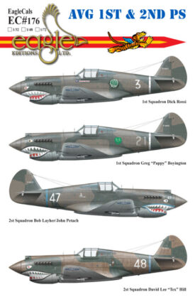 EagleCals #176 P-40s of the A.V.G. 1st and 2nd Pursuit Squadron