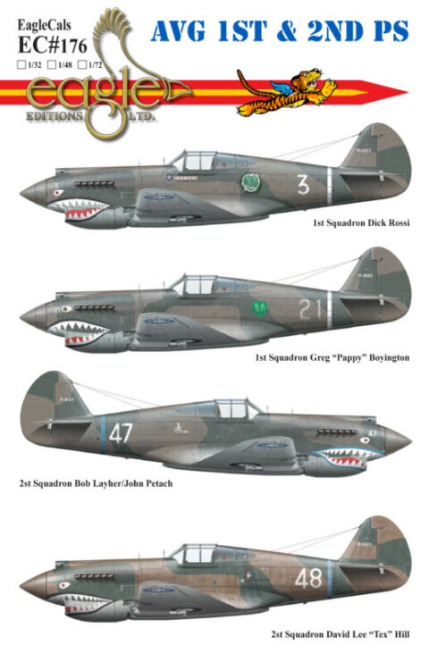 EagleCals #176-72 P-40s of the A.V.G. 1st and 2nd Pursuit Squadron