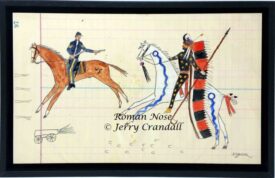 Roman Nose ~ Ledger style artwork by Jerry Crandall