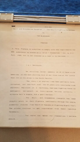 Original Big Hog manuscript by Capt. Tom Blackburn