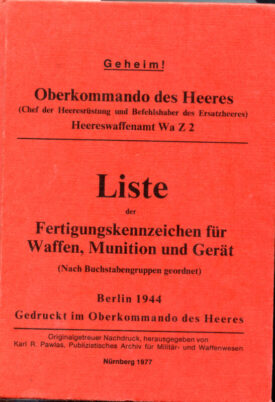 Liste der Fertigungskennzeichen für Waffen, Munition und Gerät - Pawlas