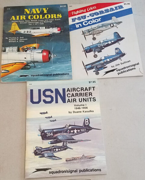 Navy Air Colors, F4U-Corsair in Color, USN Aircraft Carrier Air Units-3 books