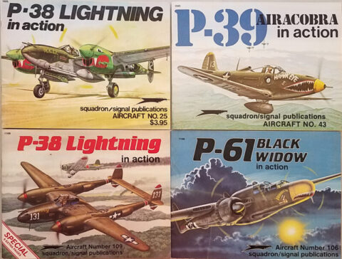 Squadron/Signal in Action P-39, P-61 and 2 P-38 set of four books