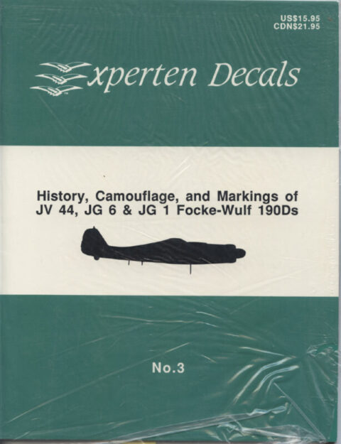 Experten Decals JV 44, JG 6, JG 1 Fw 190 Ds No. 3 with decals 1:48
