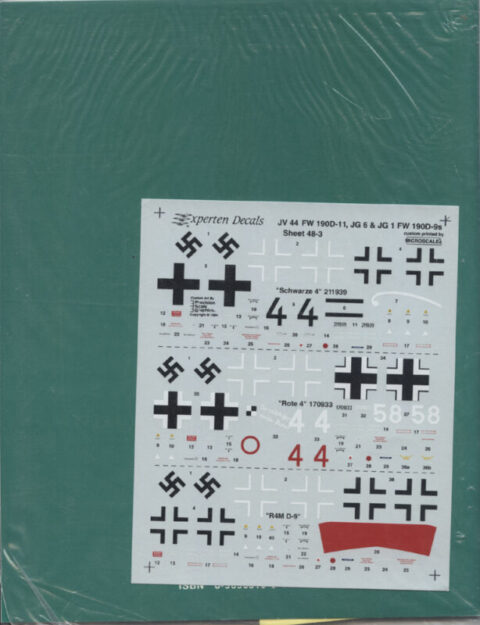 Experten Decals JV 44, JG 6, JG 1 Fw 190 Ds No. 3 with decals 1:48 - Image 2