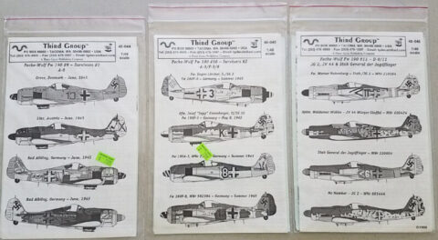 Decals - Third Group - three sets in 1:48