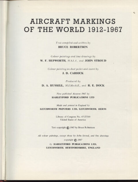 Aircraft Markings of the World 1912-1967
