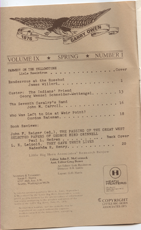 Little Big Horn Associates~Research Review - set of two pamphlets - Image 2