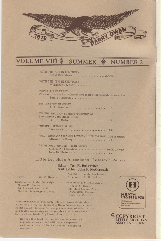 Little Big Horn Associates~Research Review - set of four pamphlets - Image 4