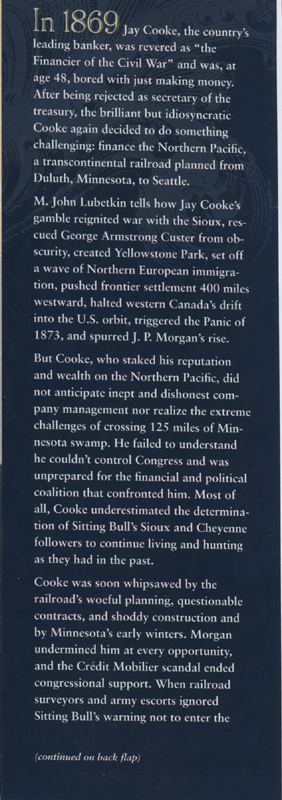 Jay Cooke's Gamble - The Northern Pacific Railroad, the Sioux and the Panic of 1873~Lubetkin - Image 2