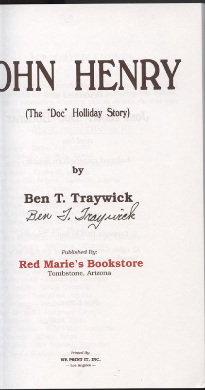 John Henry (The "Doc" Holiday Story) ~ Traywick - Image 2
