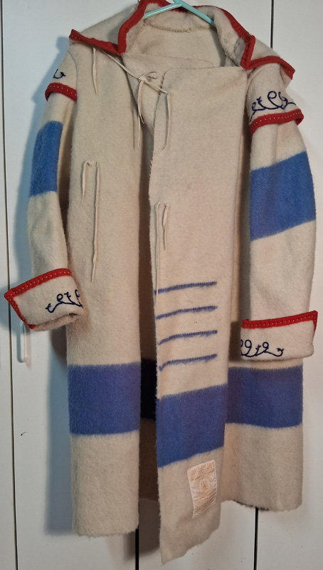 Capote ~ Blue/White Hudson's Bay Blanket