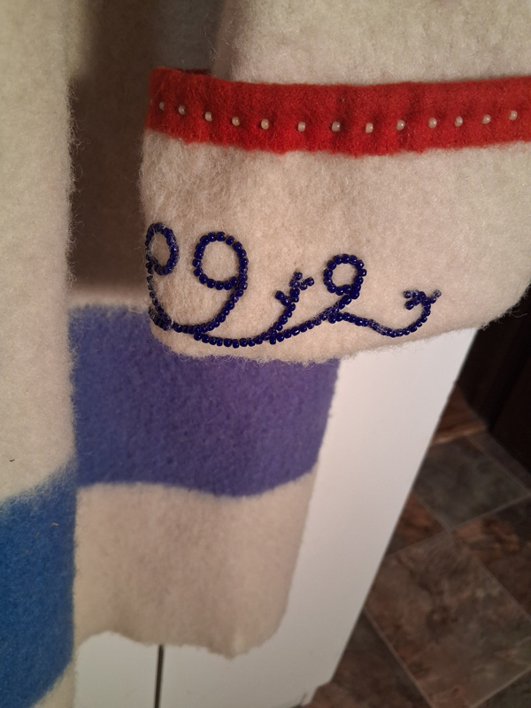 Capote ~ Blue/White Hudson's Bay Blanket - Image 4