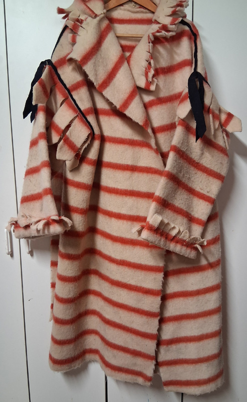 Capote ~ Red Striped Wool Blanket
