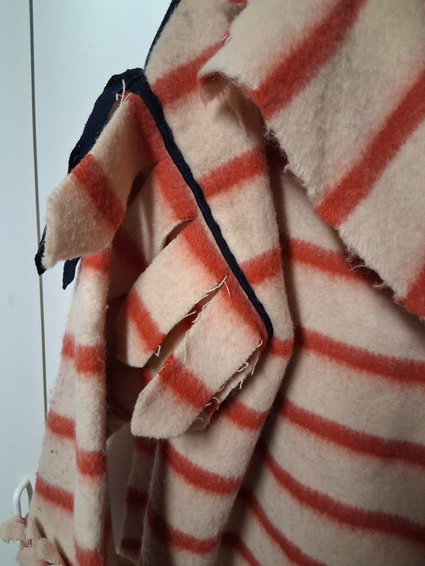 Capote ~ Red Striped Wool Blanket - Image 4