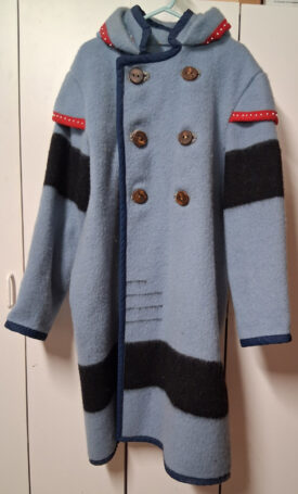 Capote ~ Tailored, Powder Blue Wool Blanket