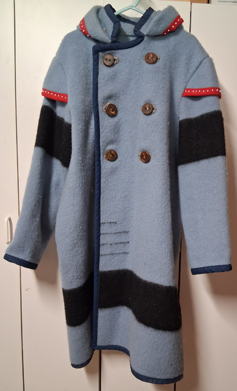 Capote ~ Tailored, Powder Blue Wool Blanket