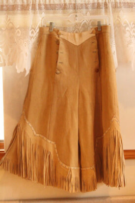 Front buckskin cowgirl riding skirt